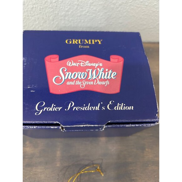 Disney Snow White Grumpy Christmas Ornament Grolier Presidents Edition With Box - Picture 4 of 5